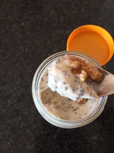 overnight oat de maça e canela