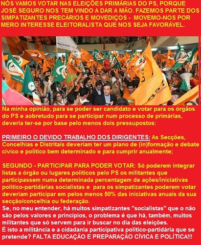 Eleições primárias no PS José Seguro e António Costa