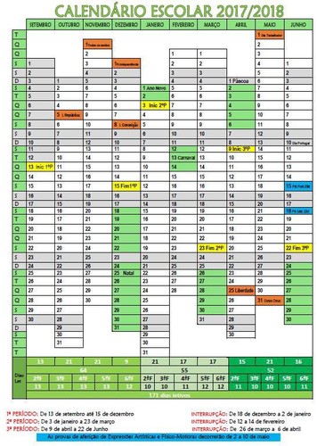Calendário Escolar 2017-2018 Descarrega AQUI Calendário Escolar 2017-2018 Descarrega AQUI