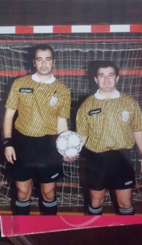 Os árbitros Abrantes e Paulo Almeida, 