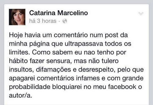 Catarina Marcelino e o Facebook