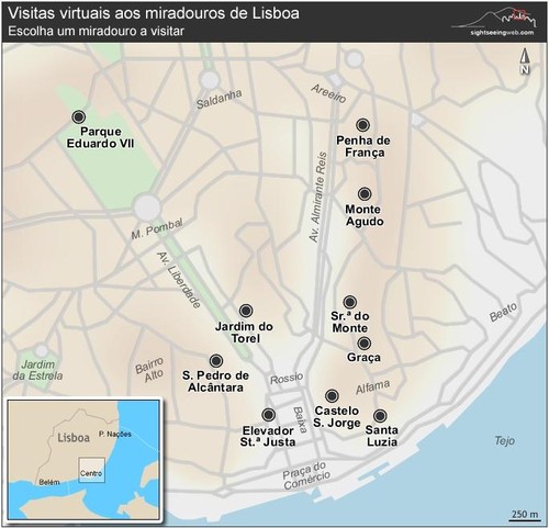 miradouros de lisboa mapa As sete Colinas e os Miradouros de Lisboa   Parte 1   lisboacomalma