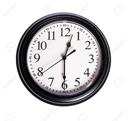 6142395-Wall-clock-shows-12-30-on-white-isolated-b 6142395-Wall-clock-shows-12-30-on-white-isolated-b