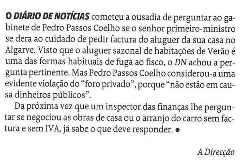 Passos Coelho e a factura da casa de férias