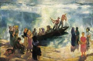 Crossing the Danube - pintura de Szönyi István
