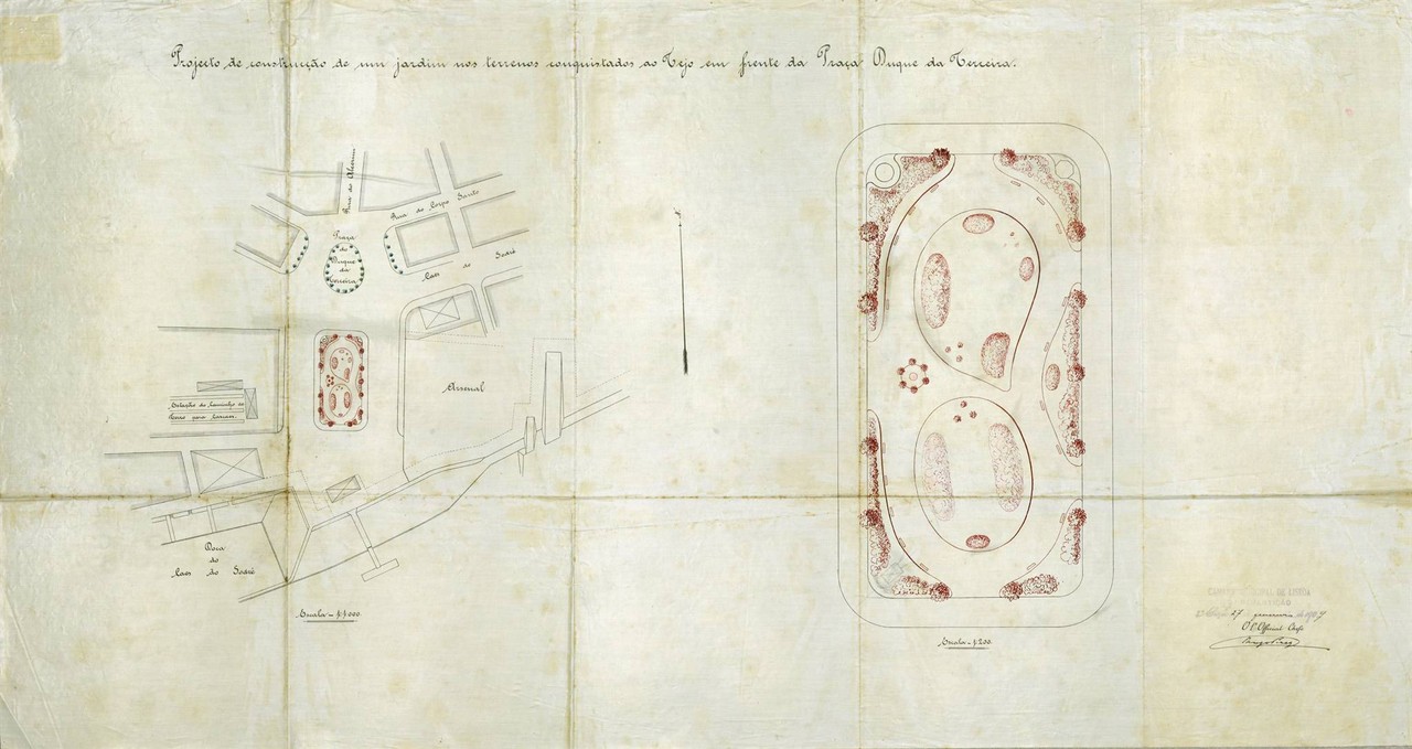 Projeto de construção de um jardim nos terrenos 