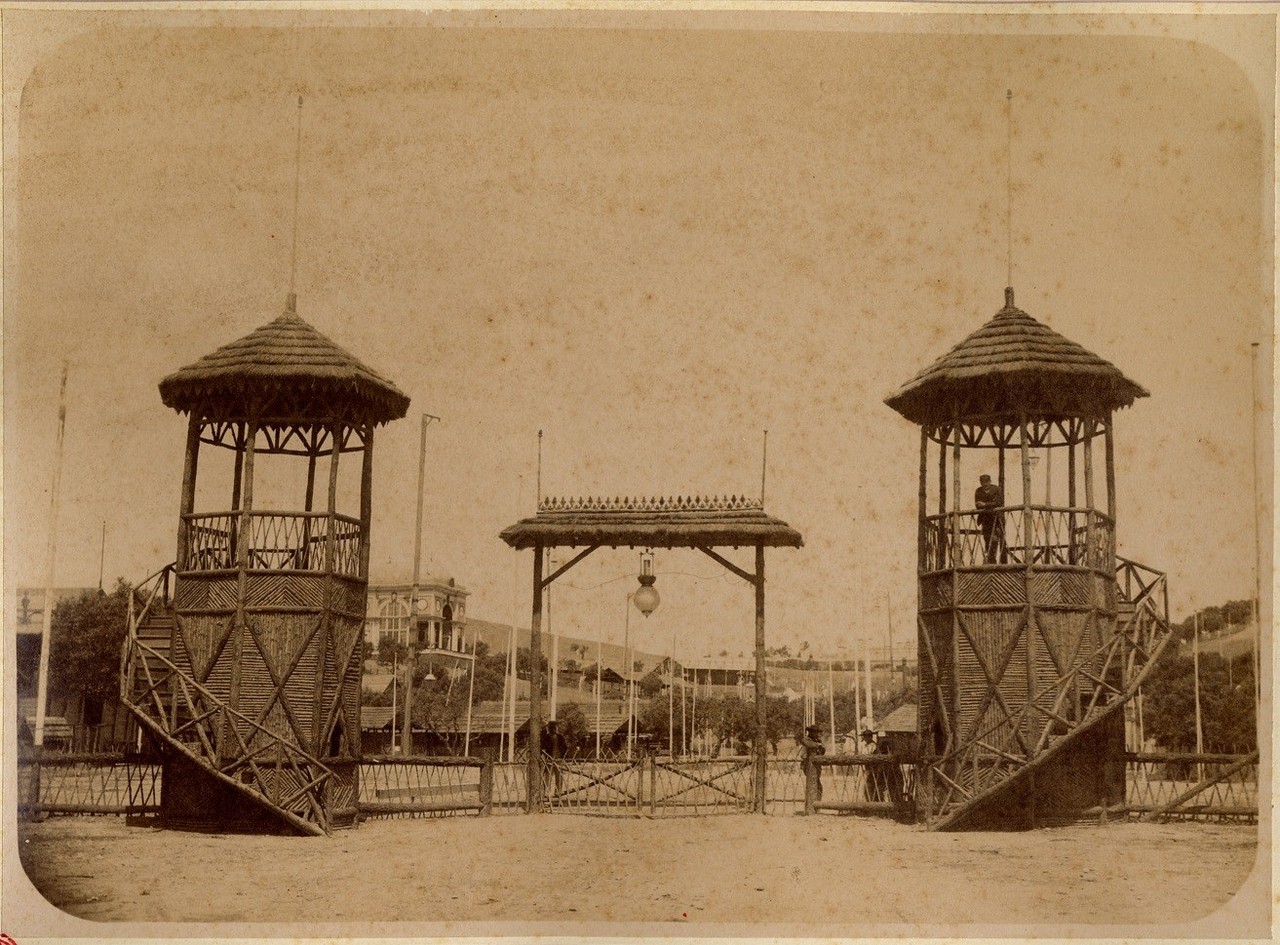 Entrada da exposição pecuária, 1888, prova em a