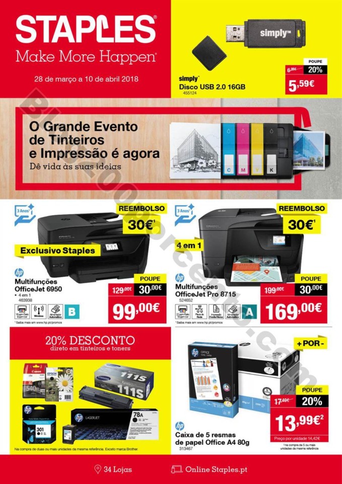 Antevisão folheto STAPLES Promoções de 28 març Antevisão Staples Novo Folheto 28mar-10abr