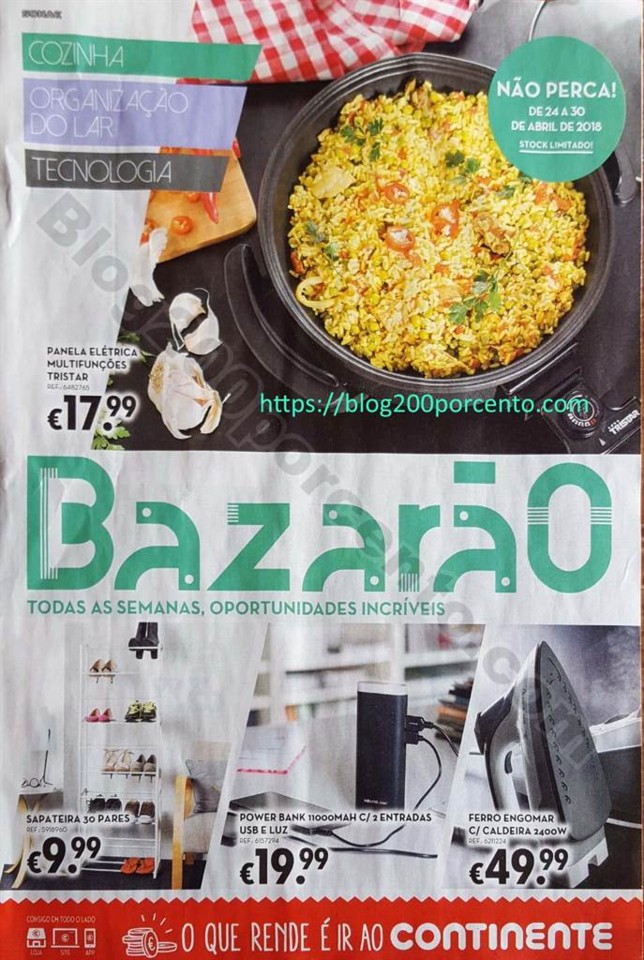 antevisão folheto Bazarão promoções Continente 24a30abr