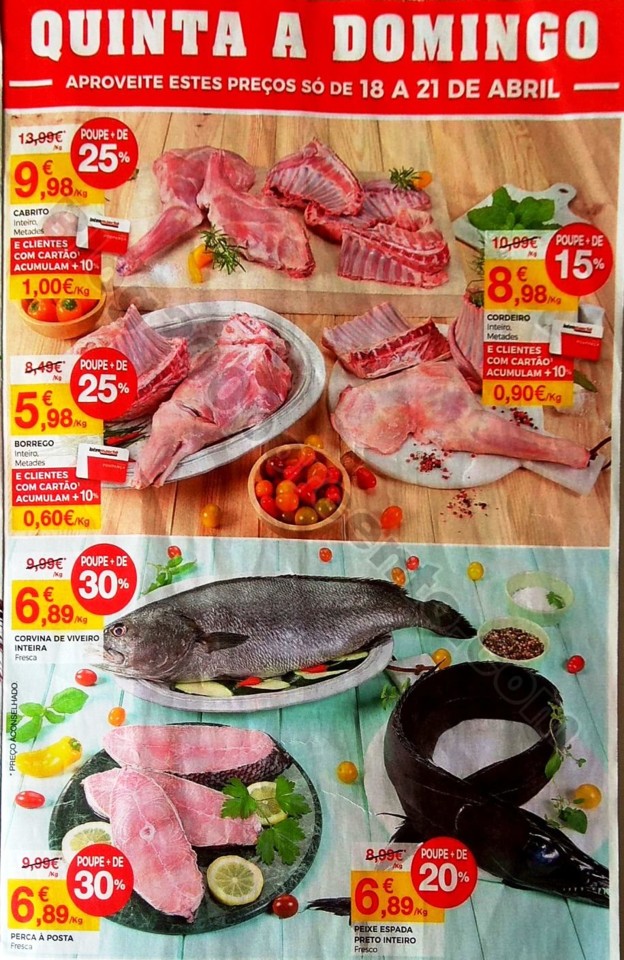 Intermarché Folheto promoções de 18 a 24 abril Folheto Intermarché Extra 5ªa domingo 18a21abr