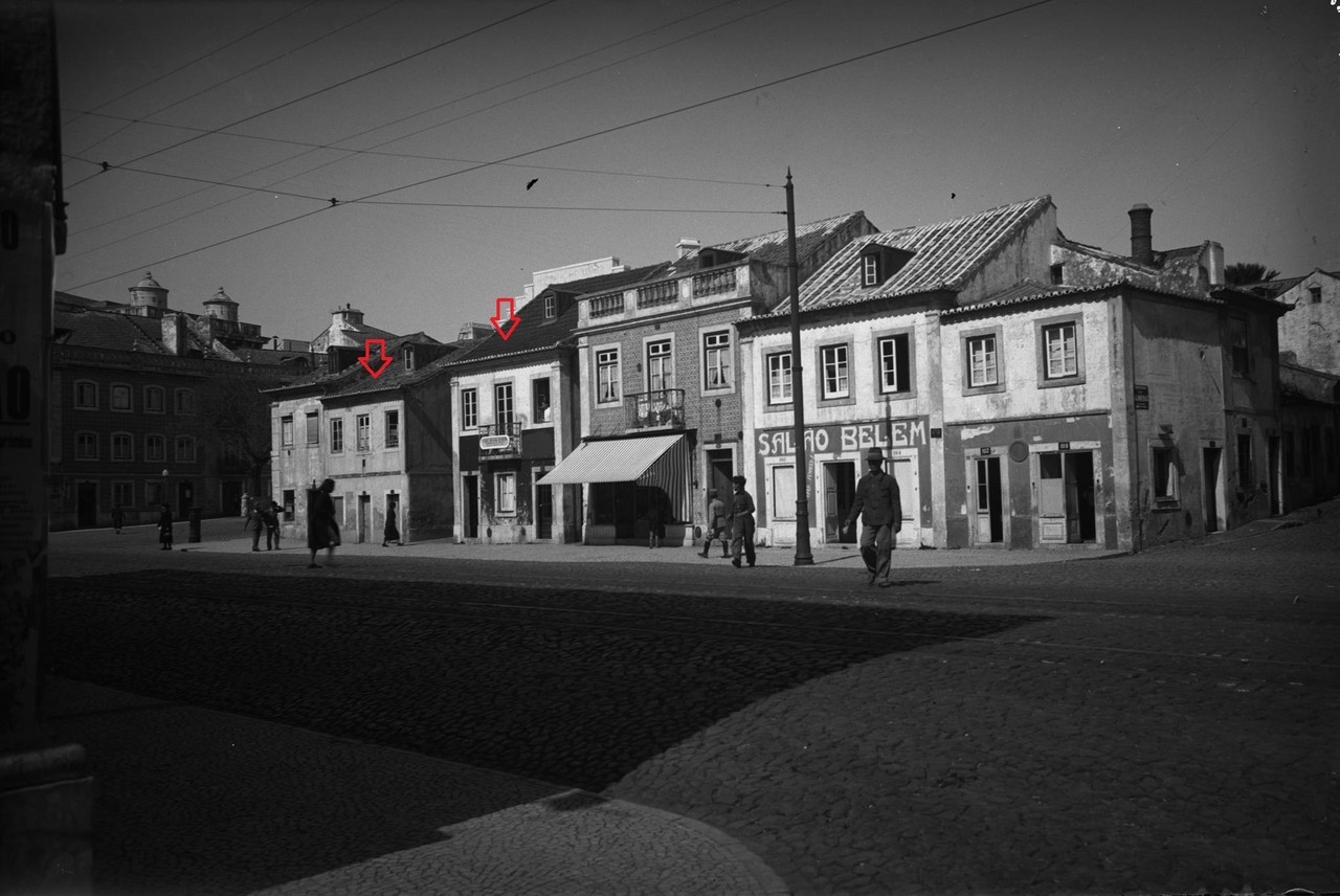 Rua de Belém antes das demolições, 1939, foto d
