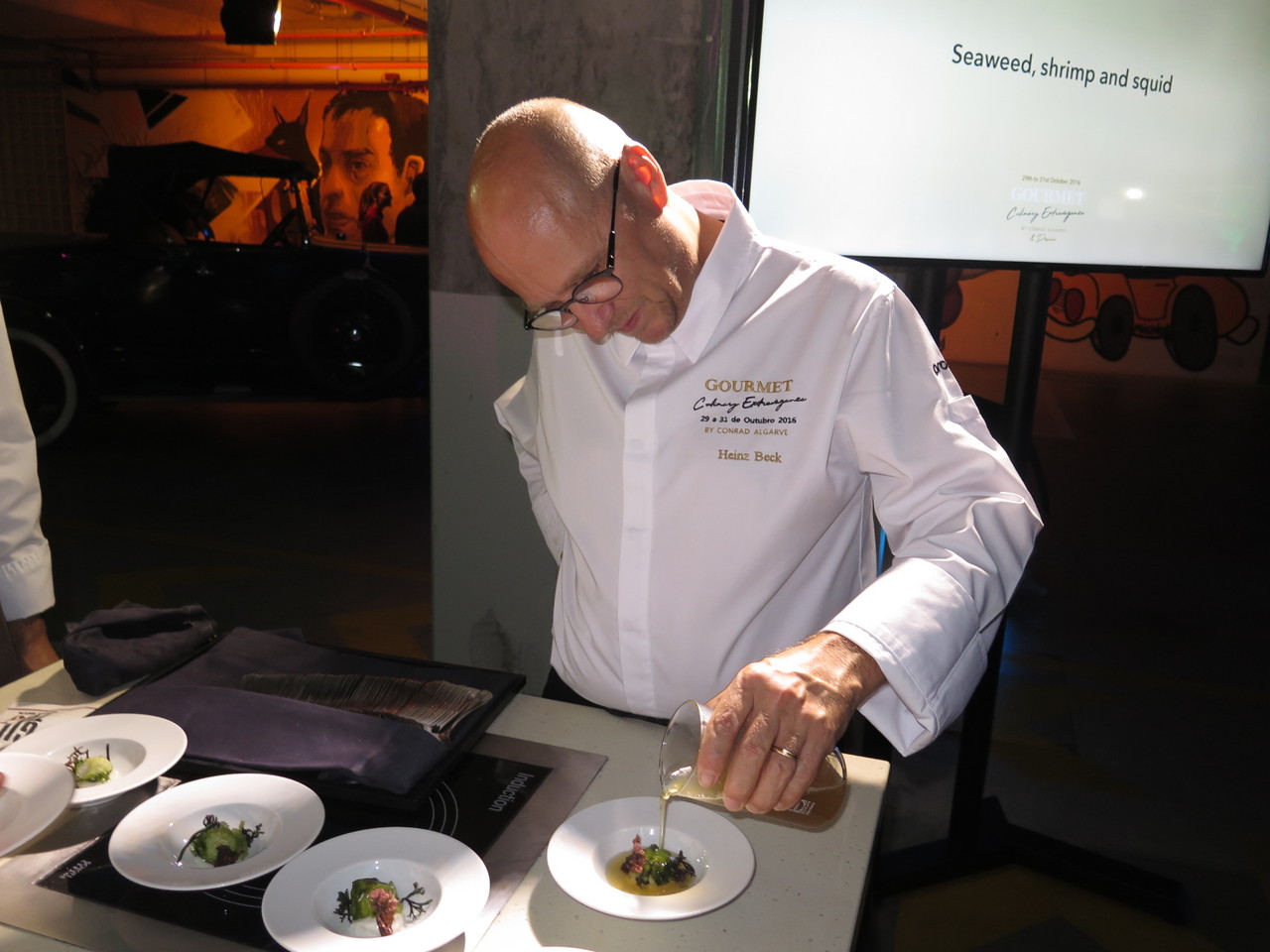 Heinz Beck, na garagem do Conrad Algarve Heinz Beck, na garagem do Conrad Algarve
