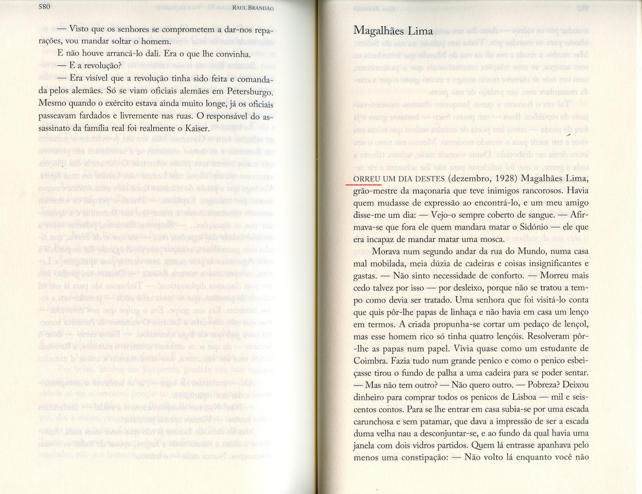 Raul Brandão, «Memórias», Quetzal, 2017, pp. 580-581.