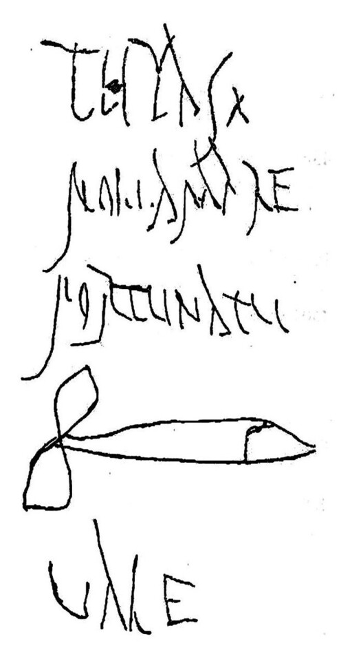 «Thyasa  noli amare Fortunatu(m). [phallus] Vale» (C.I.L. IV 4 498)