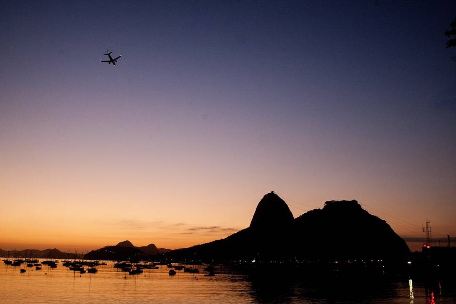 Amanhecer no Rio - Parte do P&atilde;o de A&ccedil;&uacute;car visto