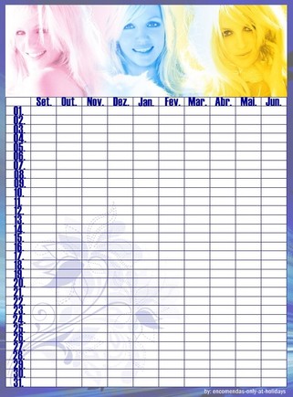 calendário marcação de testes