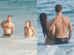 Celebridades - Miguel Thiré e a namorada na Praia