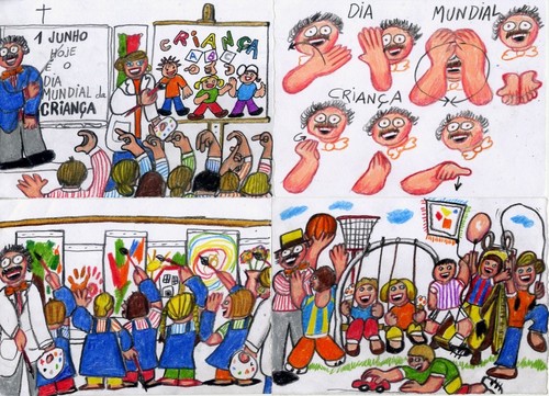 Desenho do dia mundial da Criança desenhado pelos Surdos