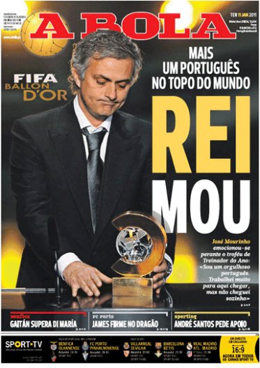 José Mourinho, Treinador do ano 2010 - FIFA Balon D'Or