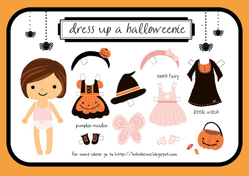 Costumes de Halloween para imprimir - Bonecos de Papel 