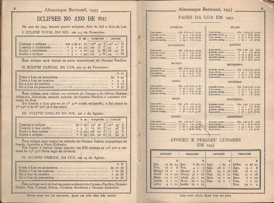 Almanque Bertrand, 1943 (Cortesia da Sr.ª D.ª T.)